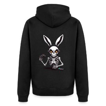 Lapin de Pâques Gamer & Gaming Streetwear Iconique - Veste à capuche bio Premium Unisexe - noir - Dos - Nico (187cm)