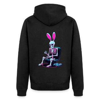 Easter Bunny Gamer Iconic Easter Gaming - Unisex Premium Organic Zip Hoodie - black - Back - Nico (187cm)