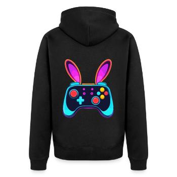 Lapin de Pâques Gamer & Gaming Streetwear Iconique - Veste à capuche bio Premium Unisexe - noir - Dos - Nico (187cm)