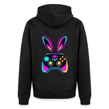 Lapin de Pâques Gamer - Gaming Streetwear Iconique - Veste à capuche bio Premium Unisexe - noir - Dos - Nico (187cm)