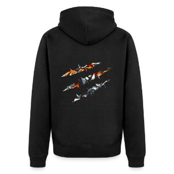 Tiger Eye Claw Safari Zoo Wildlife Tier - Unisex Premium Bio Zip Hoodie - Schwarz - Hinten - Nico (187cm)