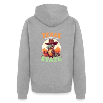 Texas Lover Better Than Your State - Unisex Premium Organic Zip Hoodie - heather grey - Back - Nico (187cm)