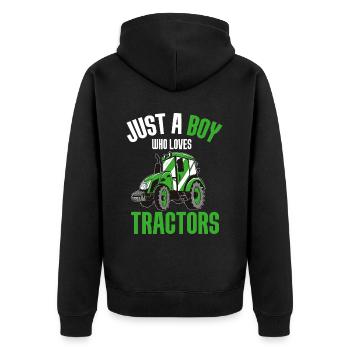 Tractor Boy Jeune Agriculteur Tractor Lover - Veste à capuche bio Premium Unisexe - noir - Dos - Nico (187cm)
