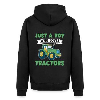 Tractor Boy Jeune Agriculteur Tractor Lover - Veste à capuche bio Premium Unisexe - noir - Dos - Nico (187cm)