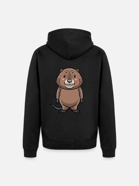 Cute muskrat - Unisex Premium Organic Zip Hoodie - black