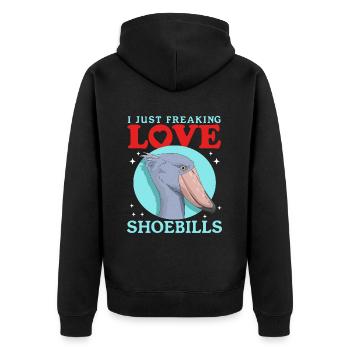 Shoebill oiseaux Shoebill oiseau cadeau - Veste à capuche bio Premium Unisexe - noir - Dos - Nico (187cm)