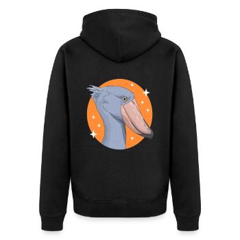 Shoebill oiseau Abu Markub bec-en-sabot cadeau - Veste à capuche bio Premium Unisexe - noir - Dos - Nico (187cm)