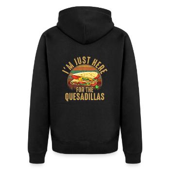 Je suis juste là pour les quesadillas - Veste à capuche bio Premium Unisexe - noir - Dos - Nico (187cm)