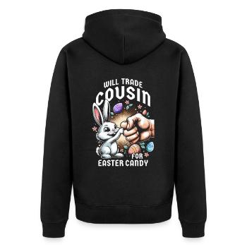 Échangera un cousin contre des bonbons de Pâques - Veste à capuche bio Premium Unisexe - noir - Dos - Nico (187cm)