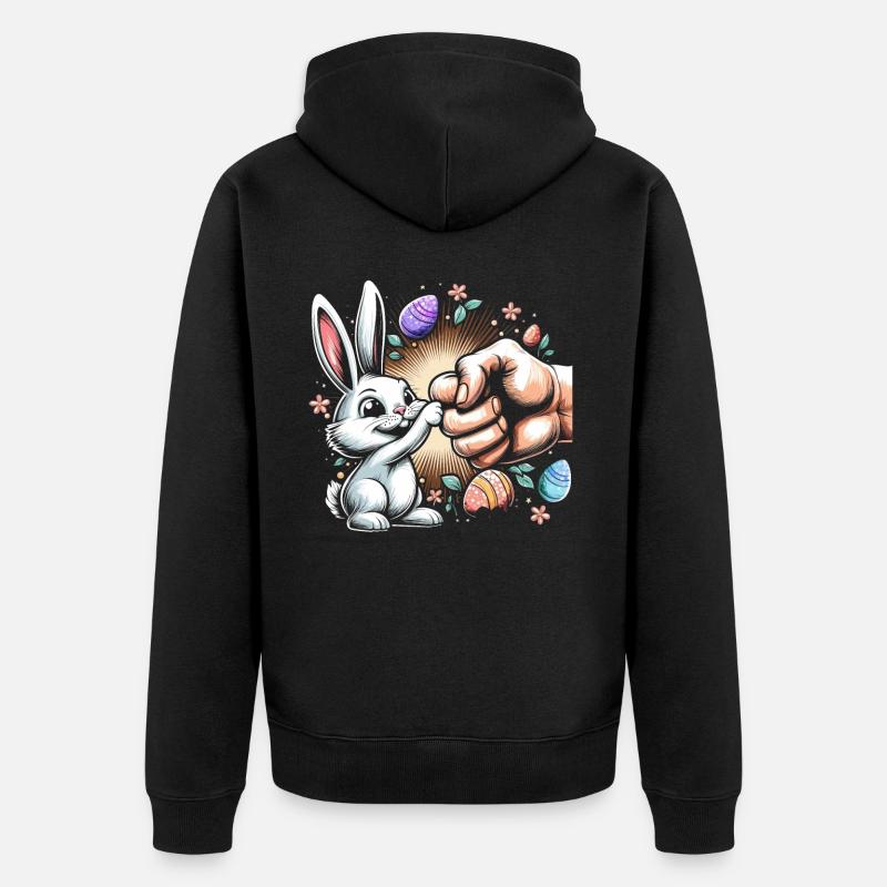 Poing de lapin cool - Veste à capuche bio Premium Unisexe - noir
