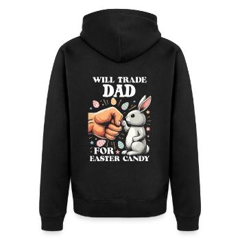 Échangera papa contre des bonbons de Pâques - Veste à capuche bio Premium Unisexe - noir - Dos - Nico (187cm)