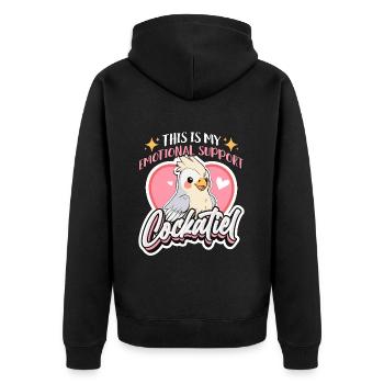 Calopsitte C’est mon soutien émotionnel Amoureux des oiseaux - Veste à capuche bio Premium Unisexe - noir - Dos - Nico (187cm)