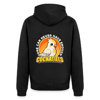 Calopsitte On ne peut jamais assez Perruche amateur - Veste à capuche bio Premium Unisexe - noir - Dos - Nico (187cm)