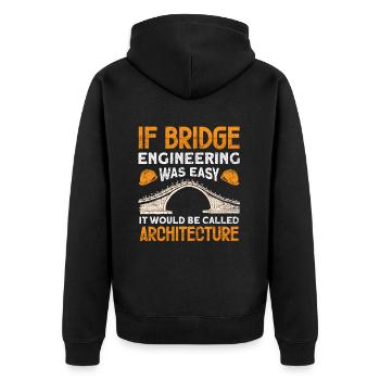 Construction de ponts et ingénieur de ponts - Veste à capuche bio Premium Unisexe - noir - Dos - Nico (187cm)