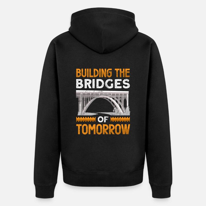 Bridge Construction and Bridge Engineer - Unisex Premium Organic Zip Hoodie - black