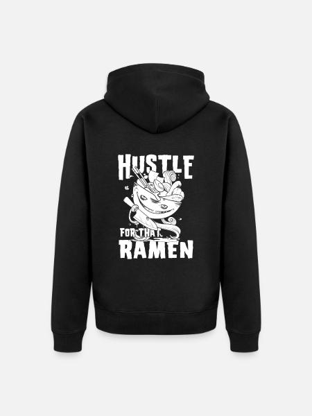 Anime Manga Ramen Schüssel - Unisex Premium Bio Zip Hoodie - Schwarz
