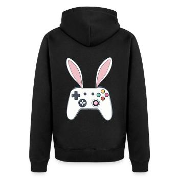 Lapin de Pâques Gamer & Gaming Streetwear Iconique - Veste à capuche bio Premium Unisexe - noir - Dos - Nico (187cm)