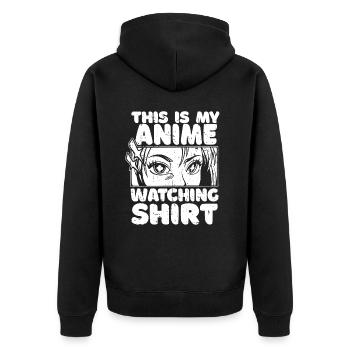 Anime Manga - Unisex Premium Bio Zip Hoodie - Schwarz - Hinten - Nico (187cm)