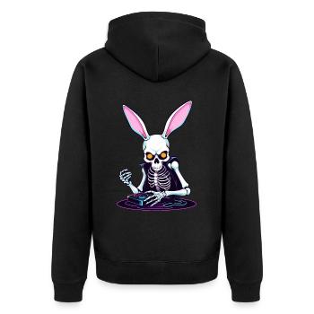 Lapin de Pâques Gamer et Design de streetwear de jeu - Veste à capuche bio Premium Unisexe - noir - Dos - Nico (187cm)