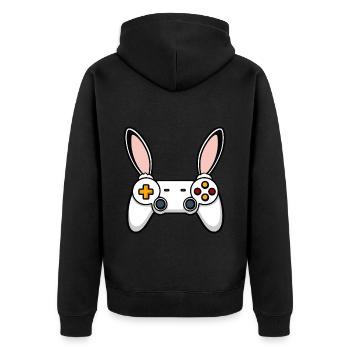 Lapin de Pâques Gamer & Gaming Streetwear Iconique - Veste à capuche bio Premium Unisexe - noir - Dos - Nico (187cm)
