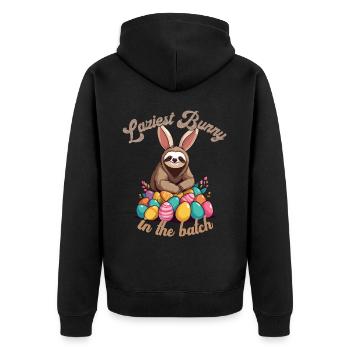 Drôle de dicton Mignon Pâques paresseux paresseux paresseux - Veste à capuche bio Premium Unisexe - noir - Dos - Nico (187cm)