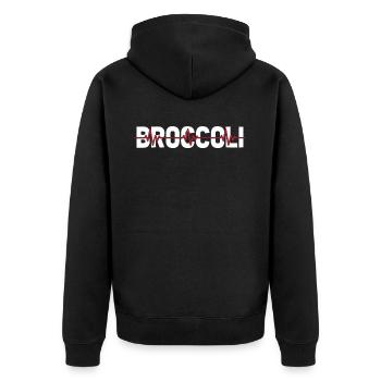 Broccoli Ekg Heartbeat - Unisex Premium Organic Zip Hoodie - black - Back - Nico (187cm)