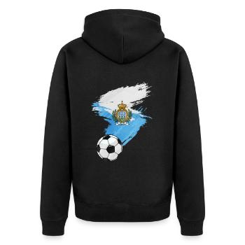 Drapeau de football de Saint-Marin - Veste à capuche bio Premium Unisexe - noir - Dos - Nico (187cm)