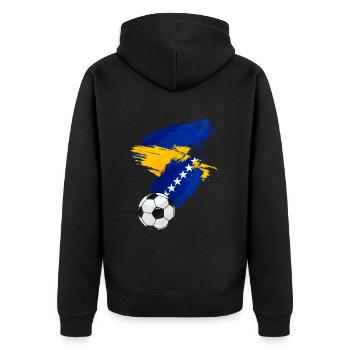 Bosnia and Herzegovina Football Football Flag - Unisex Premium Organic Zip Hoodie - black - Back - Nico (187cm)