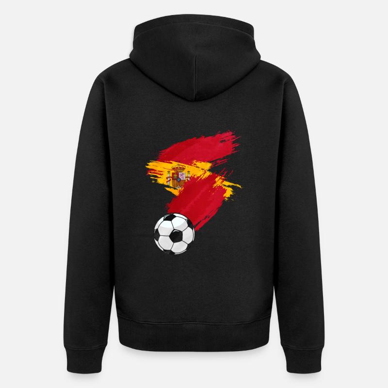 Drapeau de football de l’Espagne - Veste à capuche bio Premium Unisexe - noir