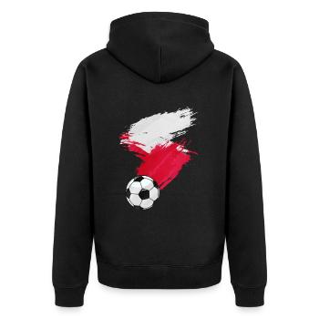 Poland Football Flag - Unisex Premium Organic Zip Hoodie - black - Back - Nico (187cm)