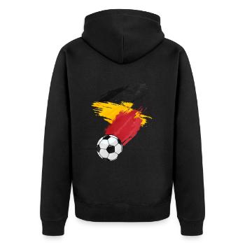 Belgique Soccer Football Drapeau - Veste à capuche bio Premium Unisexe - noir - Dos - Nico (187cm)