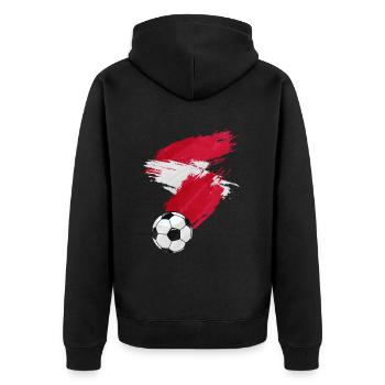 Austria Football Flag - Unisex Premium Organic Zip Hoodie - black - Back - Nico (187cm)