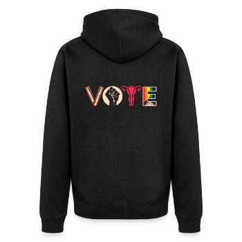 Voting Books Faustier Ovaries Lgtbq - Unisex Premium Organic Zip Hoodie - black - Back - Nico (187cm)