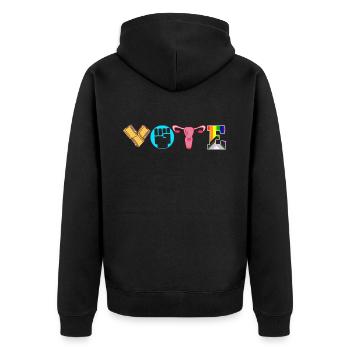 Voting Books Faustier Ovaries Lgtbq - Unisex Premium Organic Zip Hoodie - black - Back - Nico (187cm)
