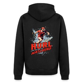 Hurling Hurl comme si personne ne regardait - Veste à capuche bio Premium Unisexe - noir - Dos - Nico (187cm)