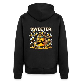 Bienenliebhaber Bienenzüchter Naturfreunde Imker - Unisex Premium Bio Zip Hoodie - Schwarz - Hinten - Nico (187cm)