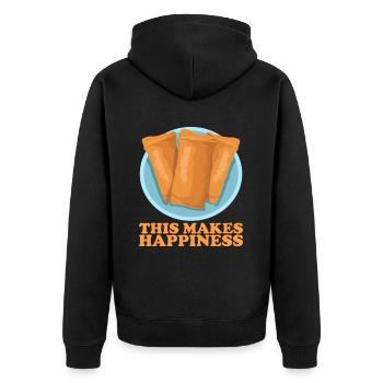 Lumpia Loempia Spring Roll Gift - Unisex Premium Organic Zip Hoodie - black - Back - Nico (187cm)