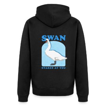 Cygnes cygnes cygnes amant de cygne cadeau - Veste à capuche bio Premium Unisexe - noir - Dos - Nico (187cm)