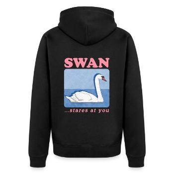 Cygne Cygne amant cygnes cadeau - Veste à capuche bio Premium Unisexe - noir - Dos - Nico (187cm)