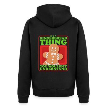 Lebkuchenmann Lebkuchen Lebkuchenmänner Geschenk - Unisex Premium Bio Zip Hoodie - Schwarz - Hinten - Nico (187cm)