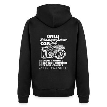 Photographe - Veste à capuche bio Premium Unisexe - noir - Dos - Nico (187cm)