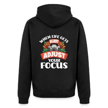 Photographer Photographer Blurred Focus - Unisex Premium Organic Zip Hoodie - black - Back - Nico (187cm)