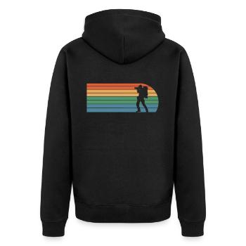 Retro Photographer - Unisex Premium Organic Zip Hoodie - black - Back - Nico (187cm)