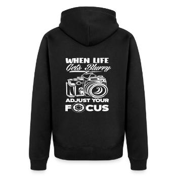 Photographer Focusing - Unisex Premium Organic Zip Hoodie - black - Back - Nico (187cm)