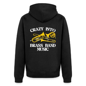 Brass Instrument Trumpet French Horn - Unisex Premium Organic Zip Hoodie - black - Back - Nico (187cm)