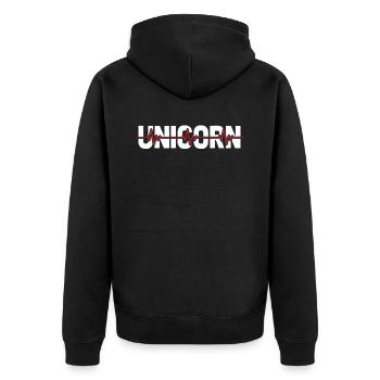 Einhorn Licorne Ekg Rythme cardiaque - Veste à capuche bio Premium Unisexe - noir - Dos - Nico (187cm)