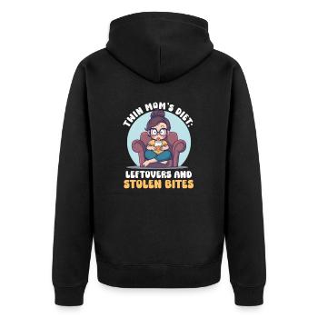 Régime alimentaire de maman jumelle : restes et morceaux volés - Veste à capuche bio Premium Unisexe - noir - Dos - Nico (187cm)