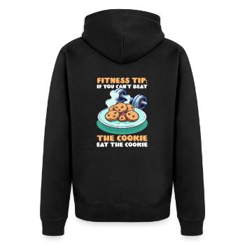 Cookie Lover Can't Beat Cookie, Eat the Cookie - Unisex Premium Organic Zip Hoodie - black - Back - Nico (187cm)