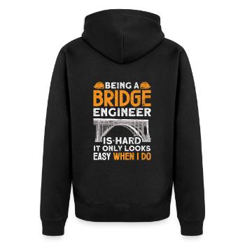 Construction de ponts et ingénieur de ponts - Veste à capuche bio Premium Unisexe - noir - Dos - Nico (187cm)