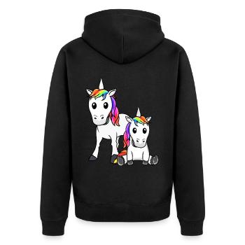 Unicorn Unicorns Mythical Creatures Mythical Creatures Child - Unisex Premium Organic Zip Hoodie - black - Back - Nico (187cm)
